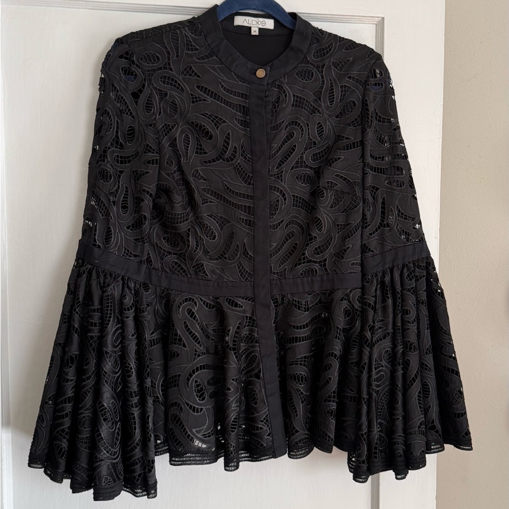 Alexis Black Lace Blouse size Medium